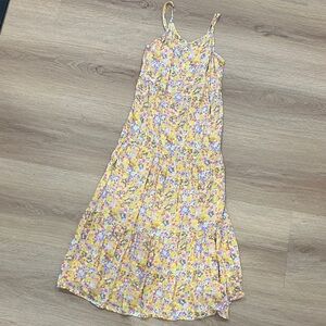Art Class Floral Maxi Dress in Yellow and Purple